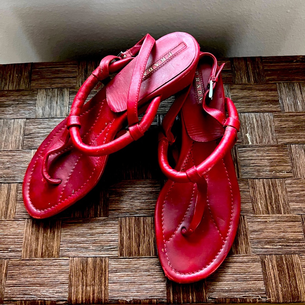 Prada sandals red